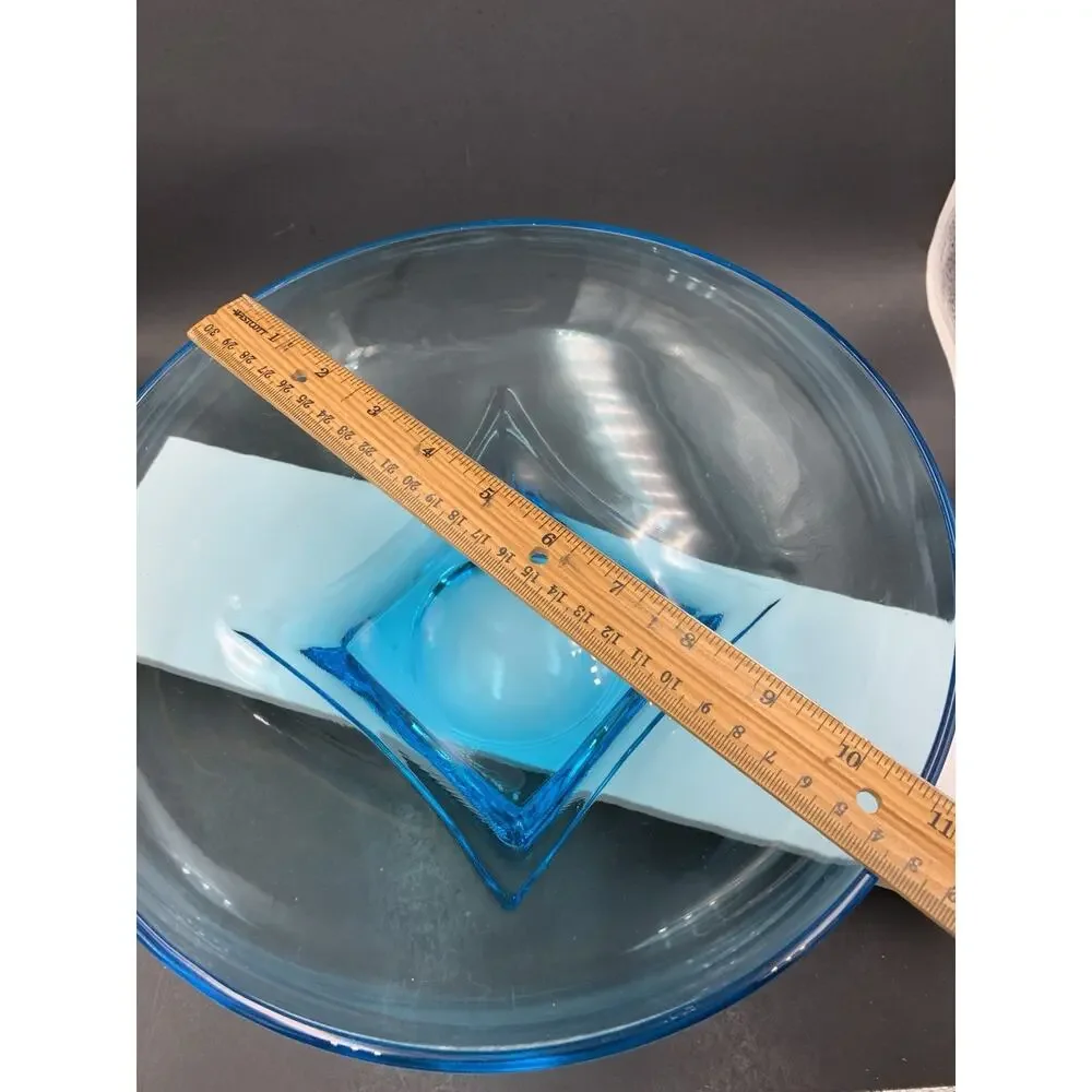 Vintage Hazel Atlas Capri Colonial Blue Glass Bowl 11